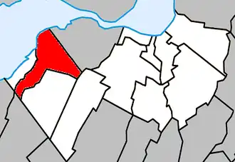 Location within Roussillon Regional County Municipality.