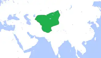 خانات جغتای (رنگ سبز) ۱۳۰۰ میلادی