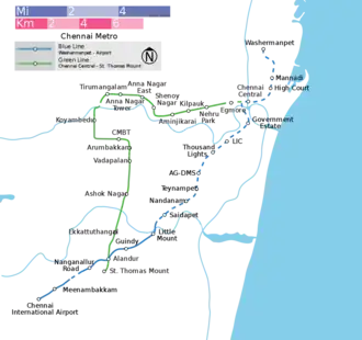 Schematic diagram of Chennai Metro
