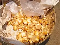 The fruits of Palmyra Palm tree, نخل پالمیرای آسیایی (locally called Thaati Munjelu) sold in a market at Guntur, India.
