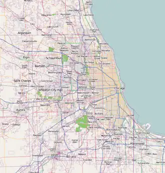 قلعه دیربورن در Chicago metropolitan area واقع شده