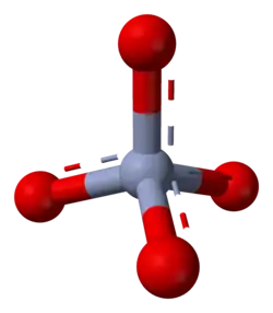 مدل گلوله و میله of the chromate anion