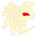 Map of La Reina commune within سانتیاگو