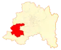 Location of the Melipillia commune in the منطقه مادرشهری سانتیاگو