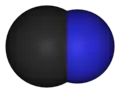 Space-filling model of the cyanide anion