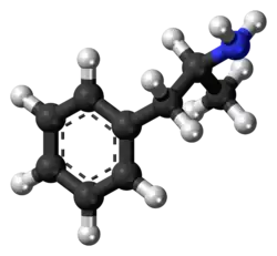 a 3d image of the dextroamphetamine compound found in Adderall