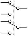 کلید، دو پل / دو کاره(DPDT)