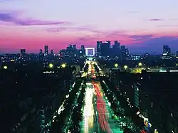 The Grande Arche seen from the Arc de Triomphe on the Axe historique
