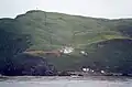The Chilean station on Isla Gonzalo, with the beacon visible at highest point of the island.