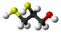 Ball and stick model of dimercaprol ((2R)-2-sulfanyl)
