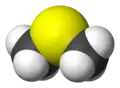 Spacefill model of dimethyl sulfide