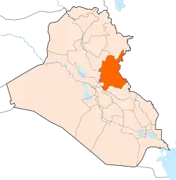 جایگاه استان دیاله در نقشهٔ عراق