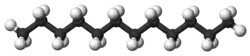 Ball and stick model of dodecane