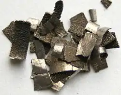 Chips of dysprosium