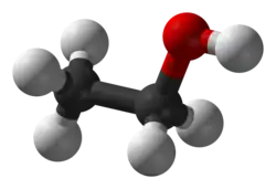 Ball-and-stick model of ethanol