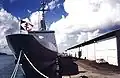 French frigate Aconit, named after the corvette Aconit of the Free French Navy, with Free French naval jack