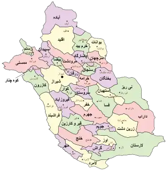 موقعیت استان فارس