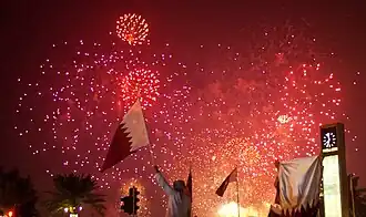 نمایش آتش بازی روز ملی قطر