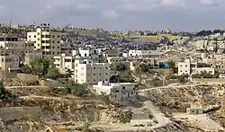 Jabel Mukaber with the قبة الصخرة seen in the background.