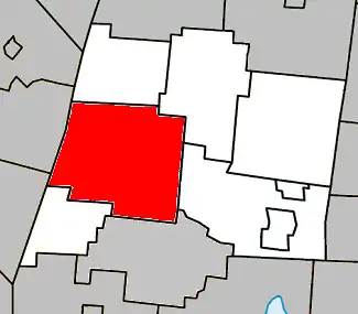 Location within La Haute-Yamaska Regional County Municipality.
