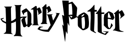 The Harry Potter logo first used for the American edition of the novel series (and some other editions worldwide), and then the film series.