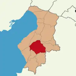 نقشهای که شهرستان انطاکیه در استان ختای را نشان میدهد.