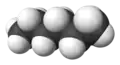 Spacefill model of hexane