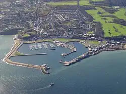 Aerial photo of Howth and harbour