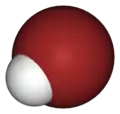 Spacefill model of hydrogen bromide