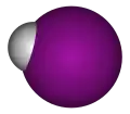 Space-filling model of hydrogen iodide