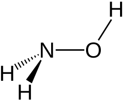 Stereo, skeletal formula of hydroxylamine with all explicit hydrogens added
