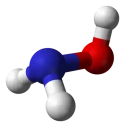 Spacefill model of hydroxylamine