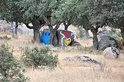 Stones painted by Ibarrola, Garoza, Muñogalindo, Ávila