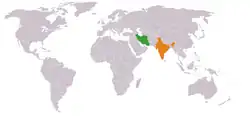 نقشهٔ مکاننمای Iran و India