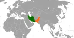 نقشهٔ مکاننمای ایران و پاکستان