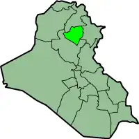 جایگاه استان کرکوک در نقشهٔ عراق
