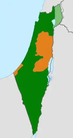 نقشهٔ مکاننمای Israel و State of Palestine