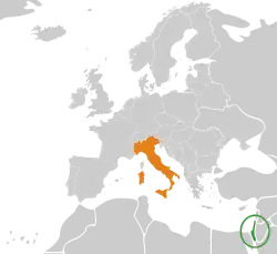 نقشهٔ مکاننمای Israel و Italy