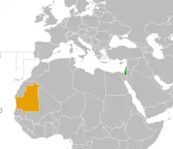 نقشهٔ مکاننمای Israel و Mauritania