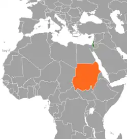 نقشهٔ مکاننمای Israel و Sudan