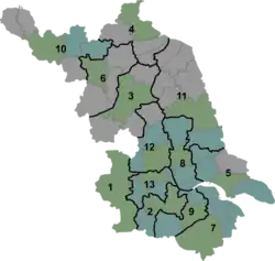 Jiangdu در Jiangsu واقع شده