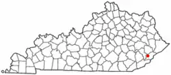 Location of Blackey, Kentucky