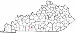 Location of Bowling Green within Warren County in کنتاکی.