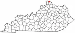 Location in Campbell County, کنتاکی, ایالات متحده آمریکا