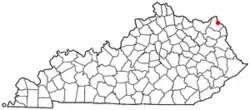 Location of Greenup, Kentucky