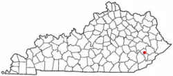 Location of Hazard, Kentucky