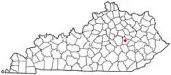 Location of Irvine, Kentucky