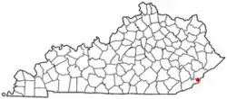 Location of Lynch, Kentucky