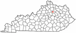Location of Paris, Kentucky