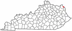 Location of Raceland, Kentucky